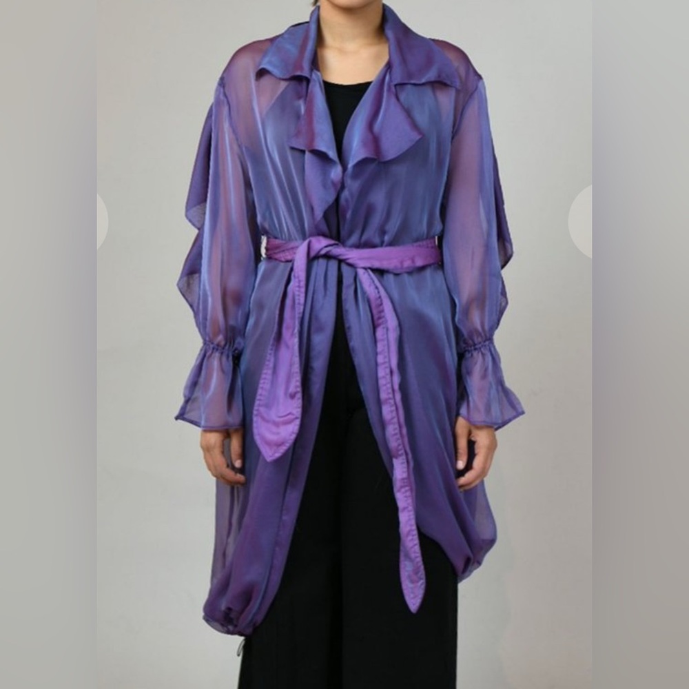House of Sunny Lavender Sheer Trench
